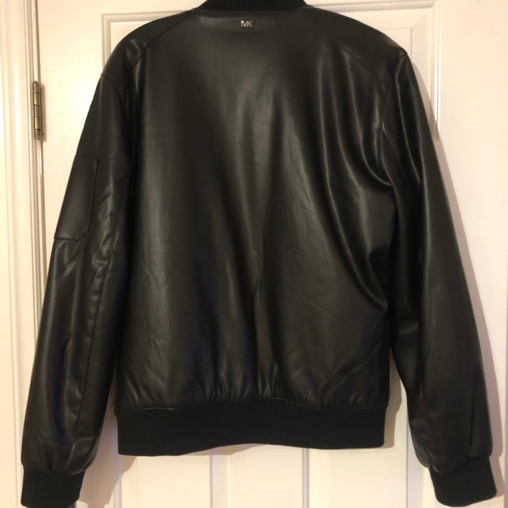 Michael Kors Black Faux Leather Jacket for Men - Picture 2 of 9
